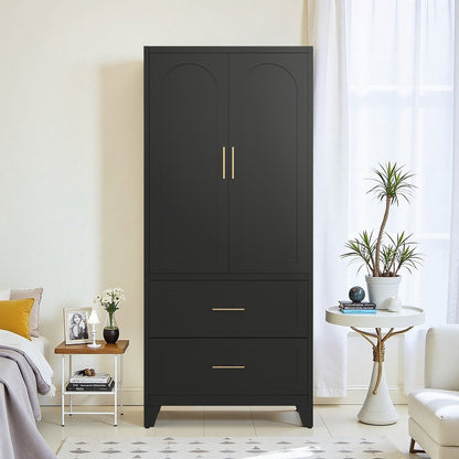 Charcoal 2-Door Wardrobe with Drawers