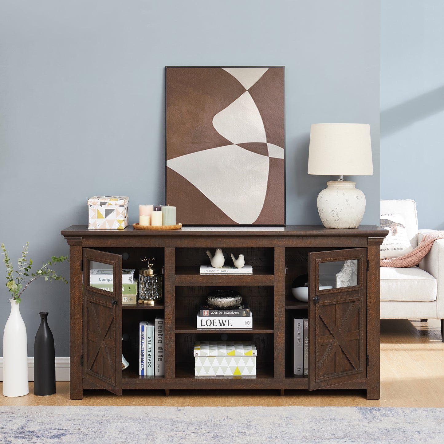 Farmhouse Timber TV Cabinet