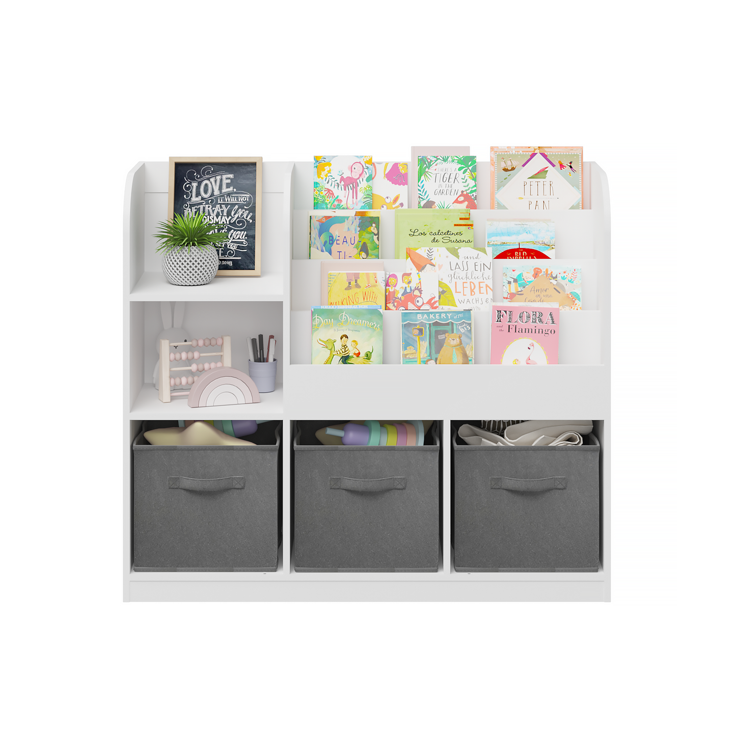 Grey Kids Storage Bookcase