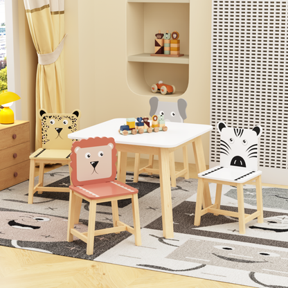 Kids Study Table and Animal Chair Set