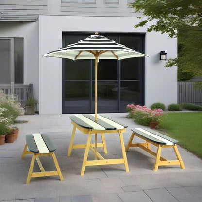 Kids Outdoor Picnic Table with Umbrella