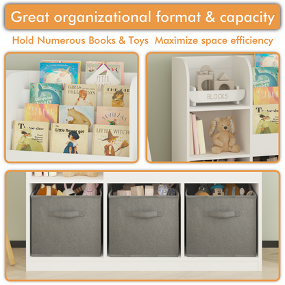 Grey Kids Storage Bookcase