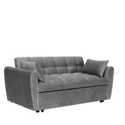 Grey Convertible Sofa Bed with Pull-Out Sleeper