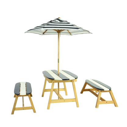 Kids Outdoor Picnic Table with Umbrella