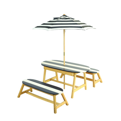 Kids Outdoor Picnic Table with Umbrella