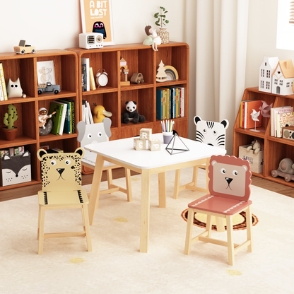 Kids Study Table and Animal Chair Set