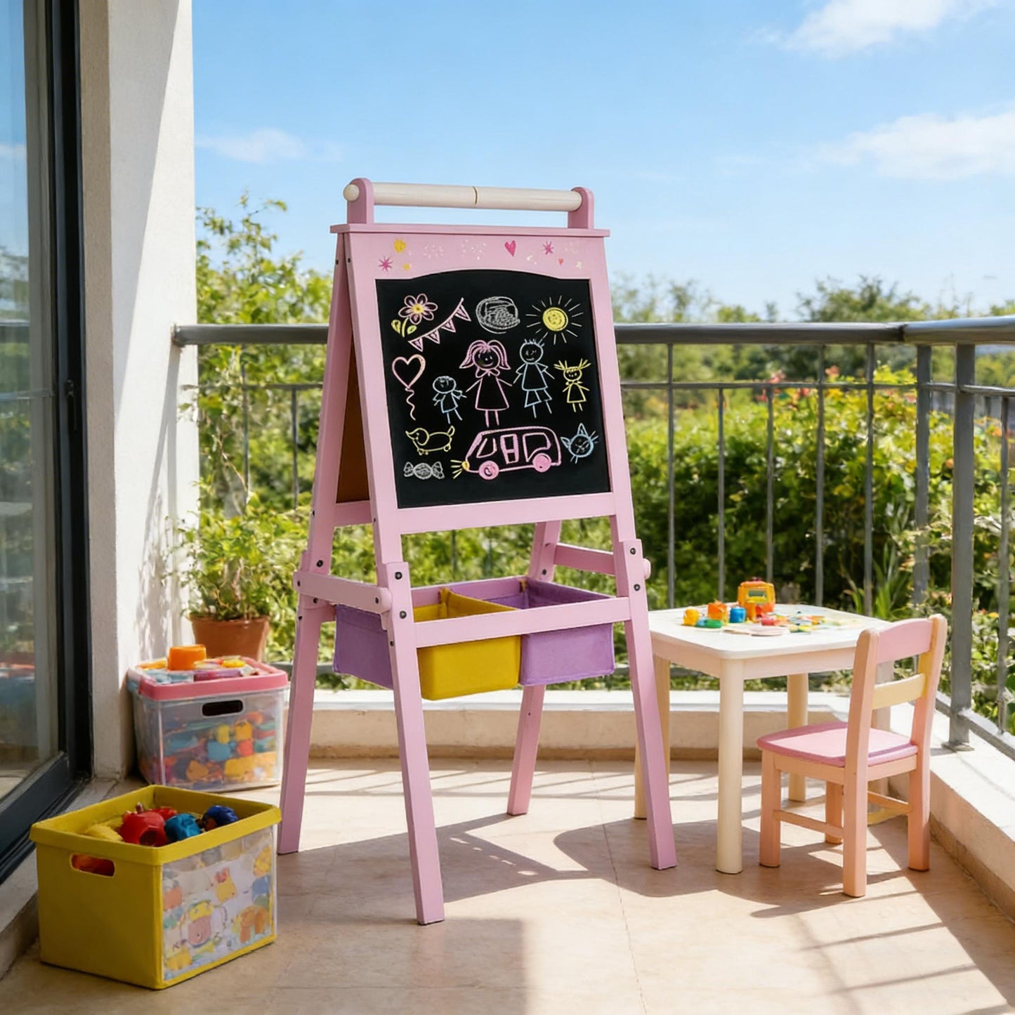 Kids Art Easel and Table Set
