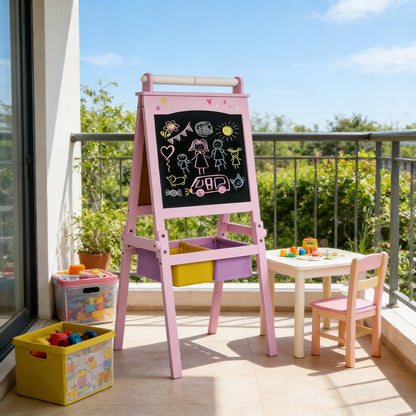 Kids Art Easel and Table Set