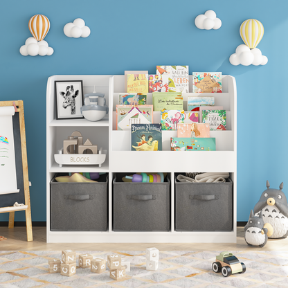 Grey Kids Storage Bookcase