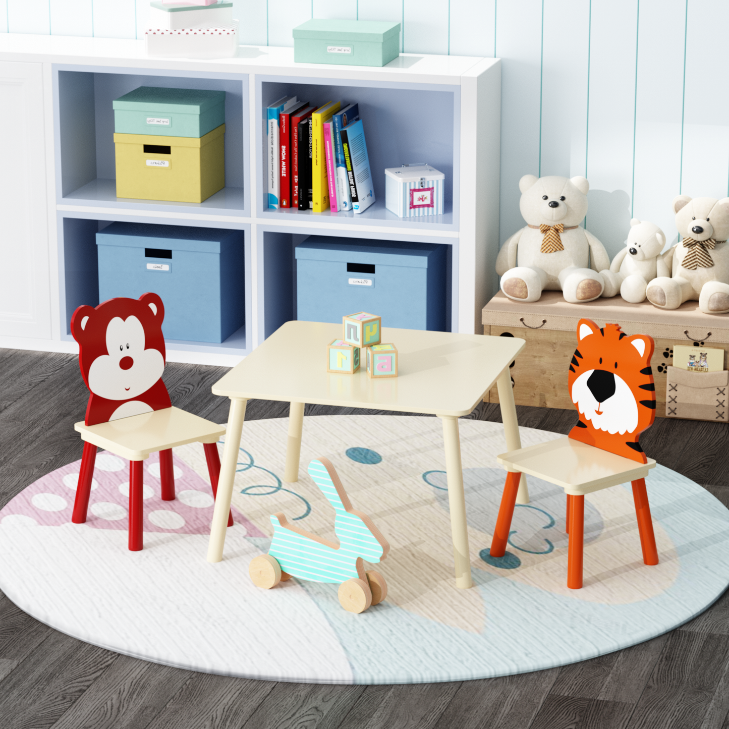 Animal Kids Table and Chairs Set