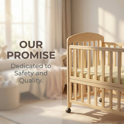 Wooden Baby Cot with Wheels