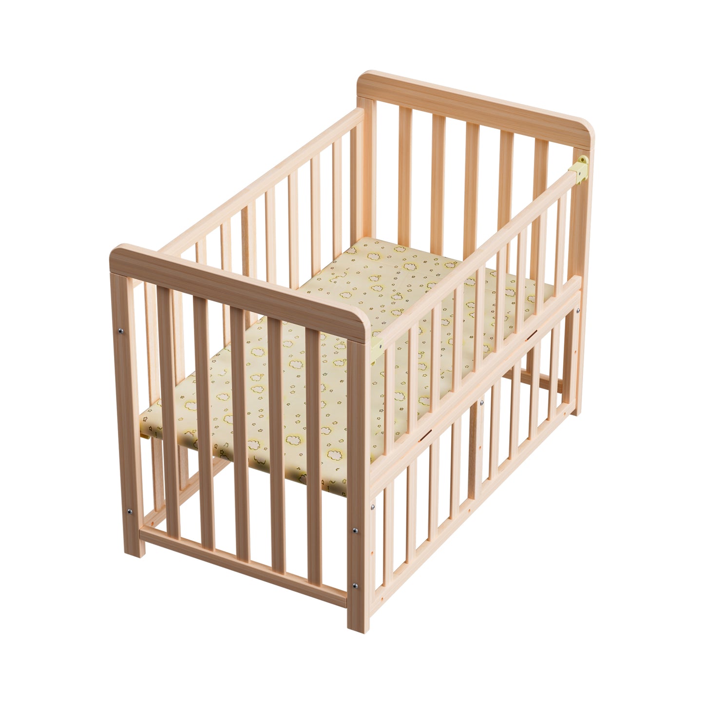 Wooden Baby Cot with Wheels